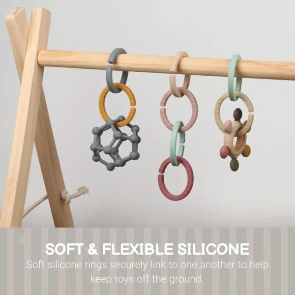 6-Piece Baby Teether & Link Rings – BPA-Free Silicone - Image 7