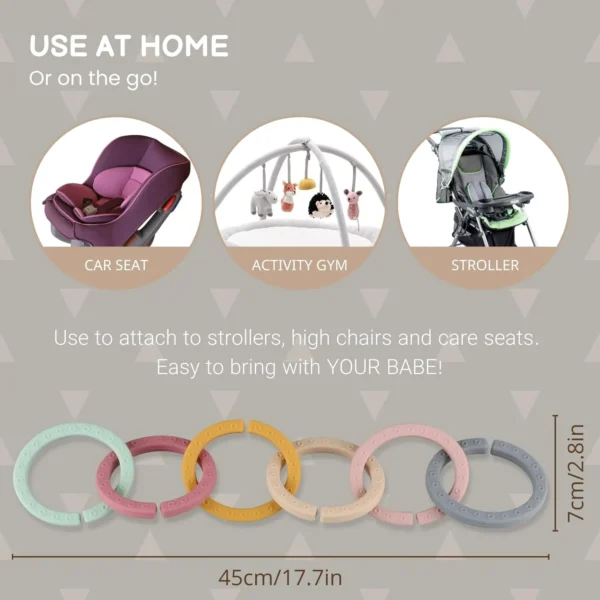 6-Piece Baby Teether & Link Rings – BPA-Free Silicone - Image 6