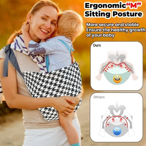 Adjustable Baby Sling Carrier – Hip Seat, Ergonomic, 8–35 lbs - Image 6