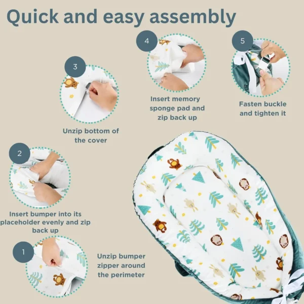 Portable Baby Lounger – Breathable Nest for Newborns (0–24 Months) - Image 4